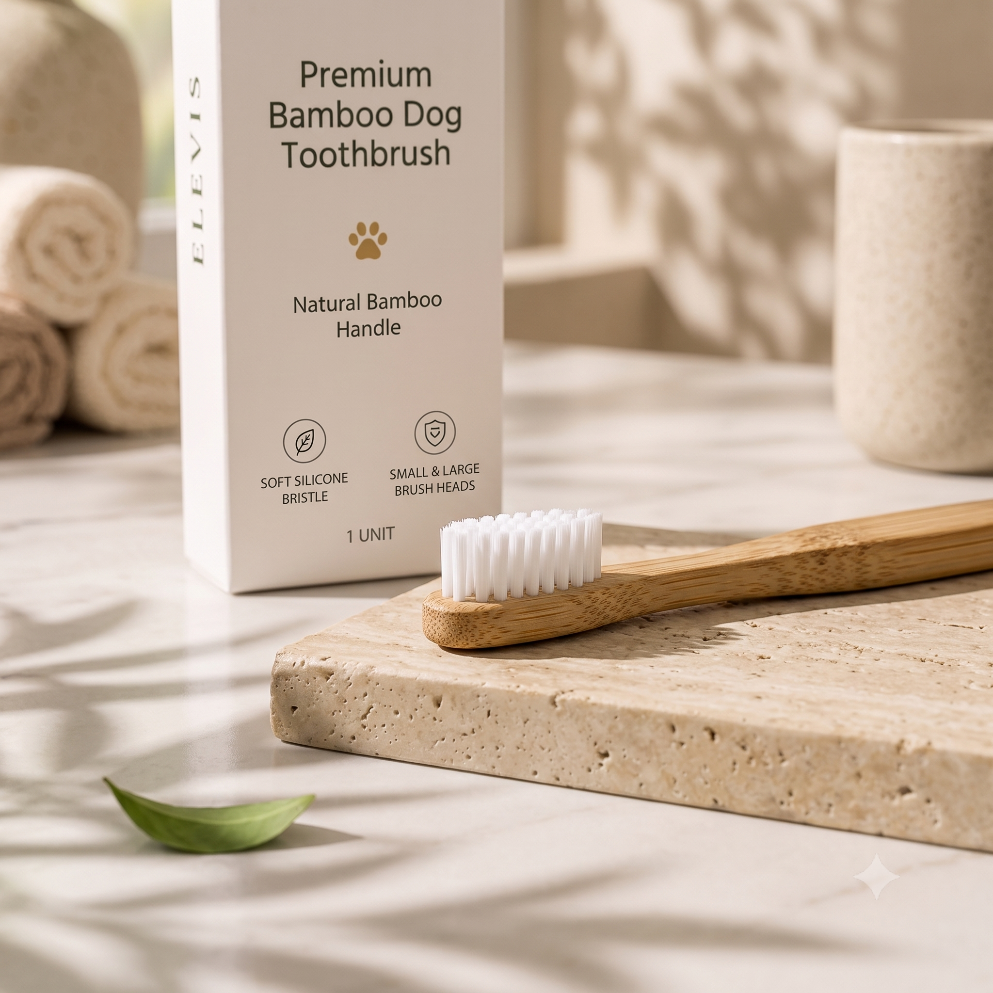 ELEVIS Premium Bamboo Dog Toothbrush